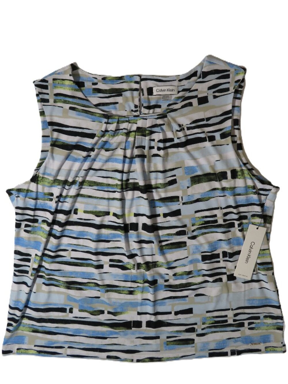 New With Tags (NWT) Calvin‎ Klein Plus Size Sleeveless Pleated Neck Blouse 2X
